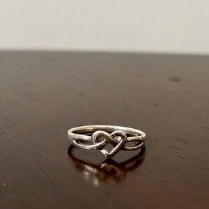 Sterling Silver Heart Knot Ring